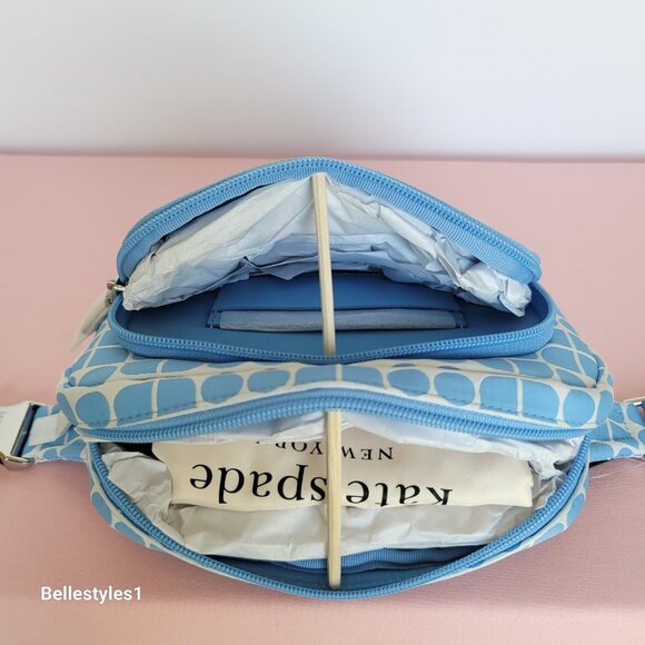 KATE SPADE Belt Bag Noel Jacquarded Printed Fabric Bag- Astral Blue color ⭐ - Picture 12 of 16